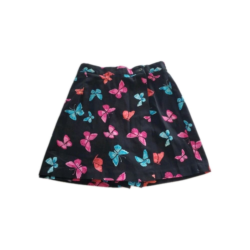 Briggs Petite Women's Skort Multicolor Size 8P Cotton Blend Stretch Butterfly